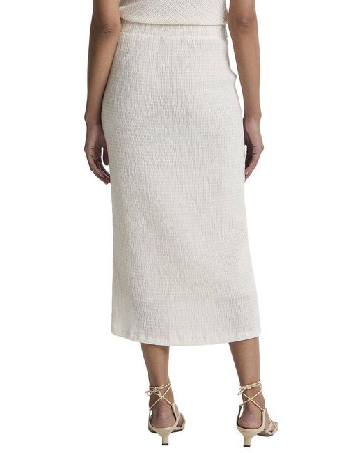 Vince White Shadow Grid Midi Skirt