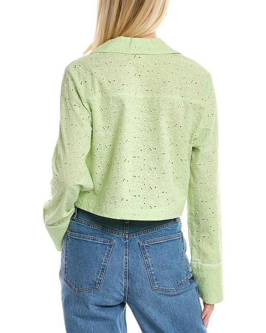 10 Crosby Derek Lam Green Easton Pajama Blouse