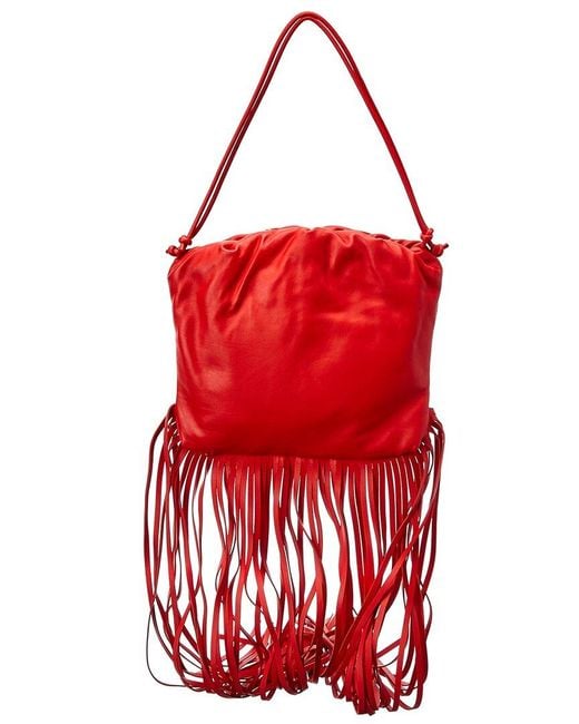 Bottega Veneta Red The Fringe Leather Tote