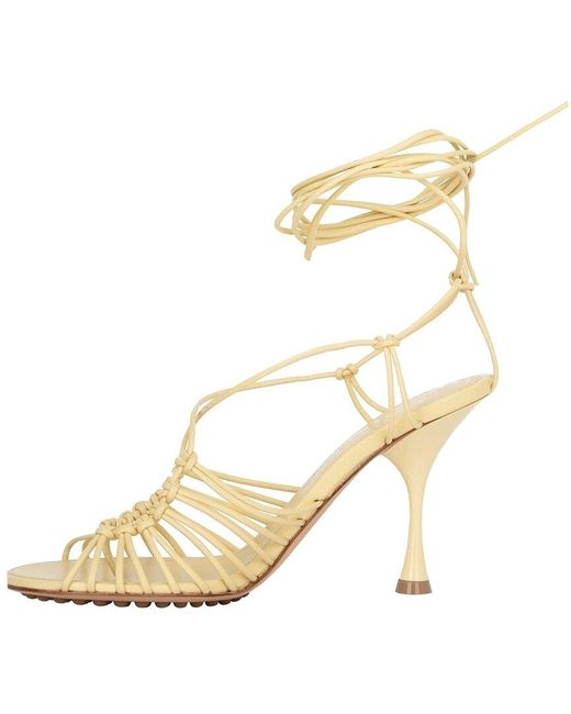 Bottega Veneta Metallic Lambskin Dot Leather Sandal (Authentic Pre-Loved)