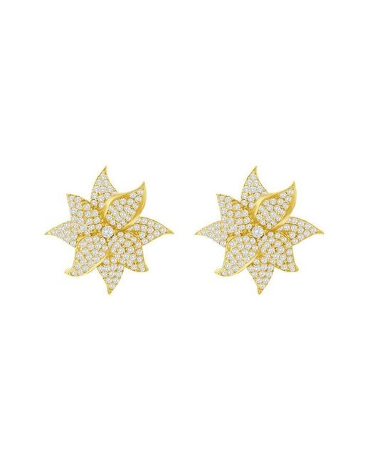 Suzy Levian CZ Jewelry Metallic Suzy Levian Silver Cz Statement Earrings