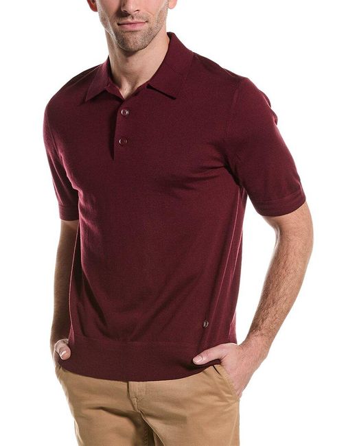 Burberry Red Wool & Silk-blend Polo Shirt for men