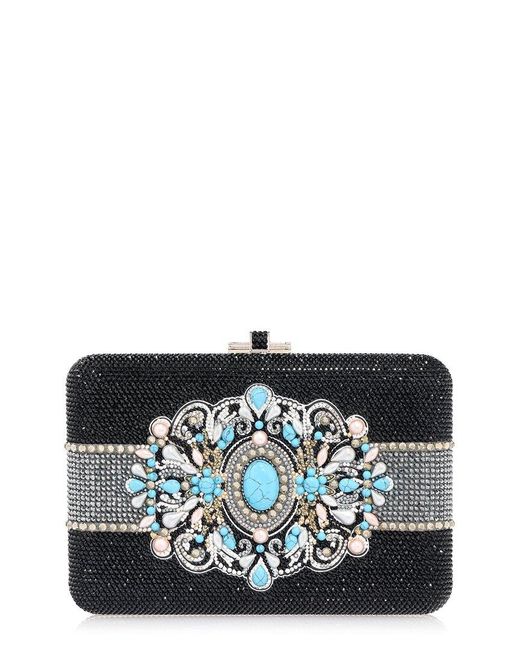 Judith Leiber White Slim Slide Dixie Clutch