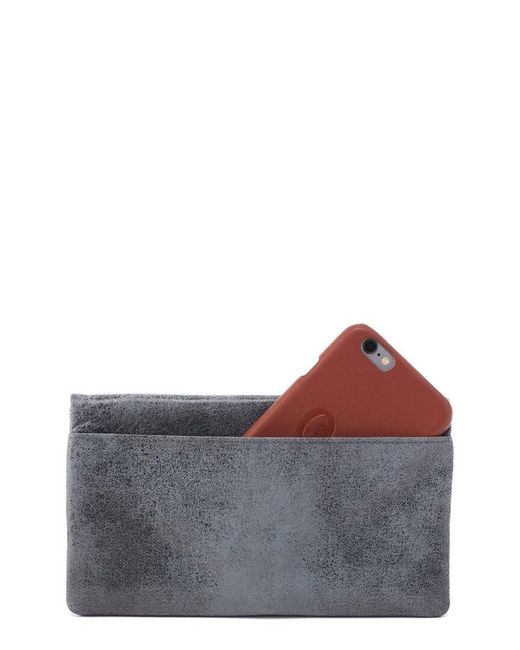 Hobo International Gray Lumen Continental Leather Wallet