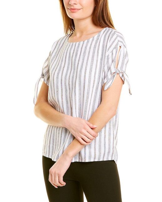 Ellen Tracy Knotted Sleeve Linen-blend 