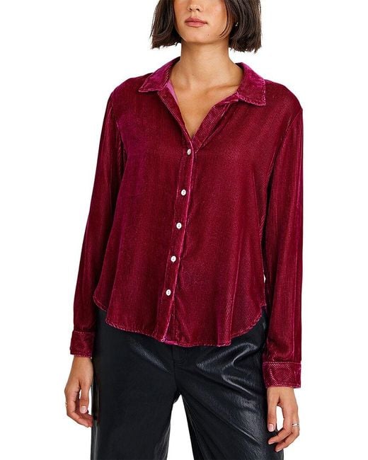Bella Dahl Red Silk-Blend Shirt