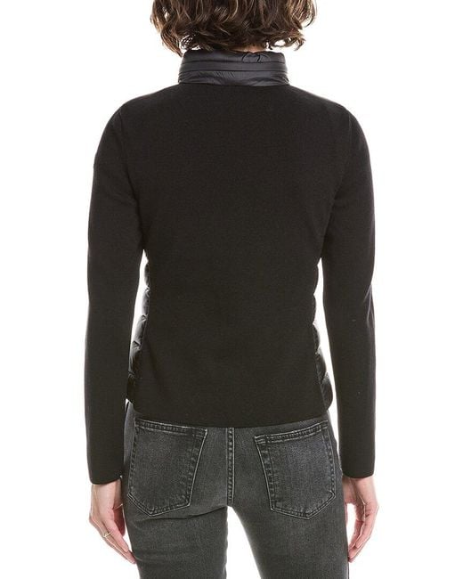 Moncler Black Wool-Blend Zip-Up Cardigan