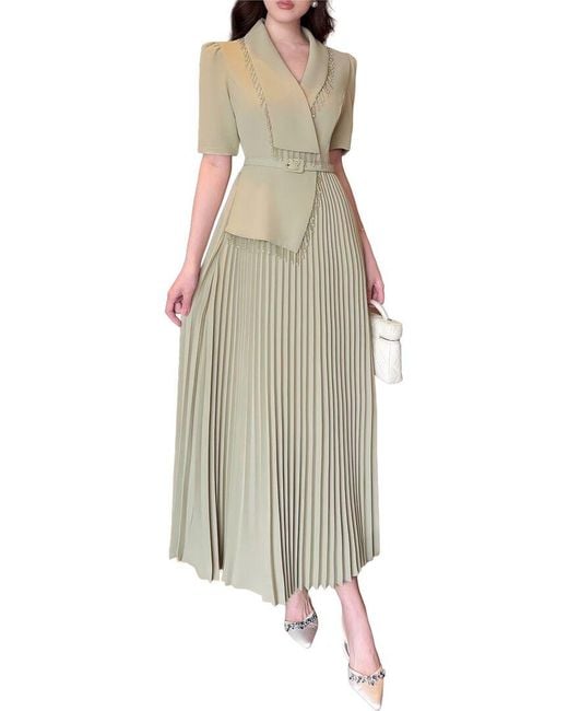 BURRYCO Green Short Sleeve Midi Dress
