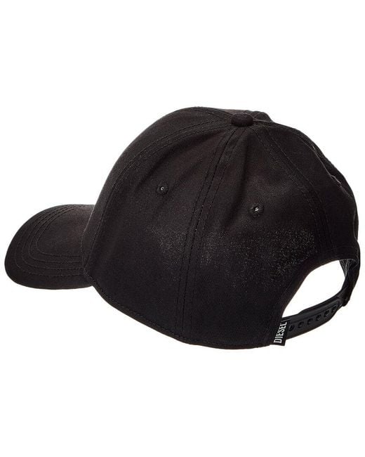 DIESEL Black New-D-Logo-Out Rjcar Cap for men