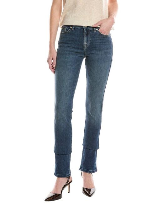 7 For All Mankind Blue Kimmie Cambridge Straight Jean