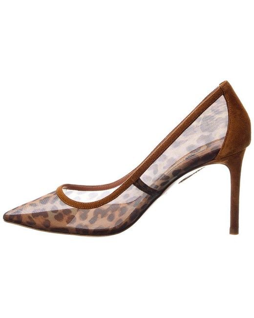 Aquazzura Brown Nude 85 Mesh & Suede Pump