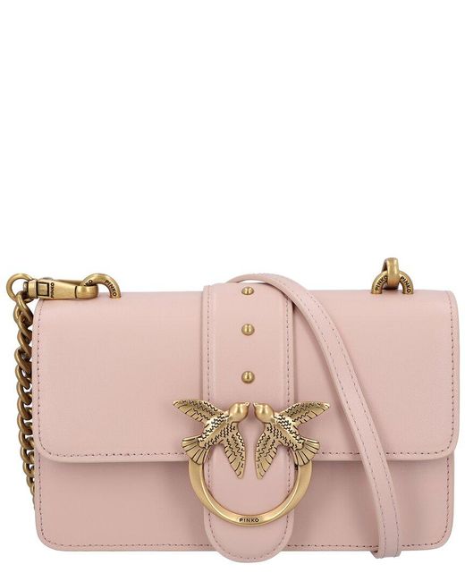 Pinko Leather Shoulder Bag in Pink Lyst