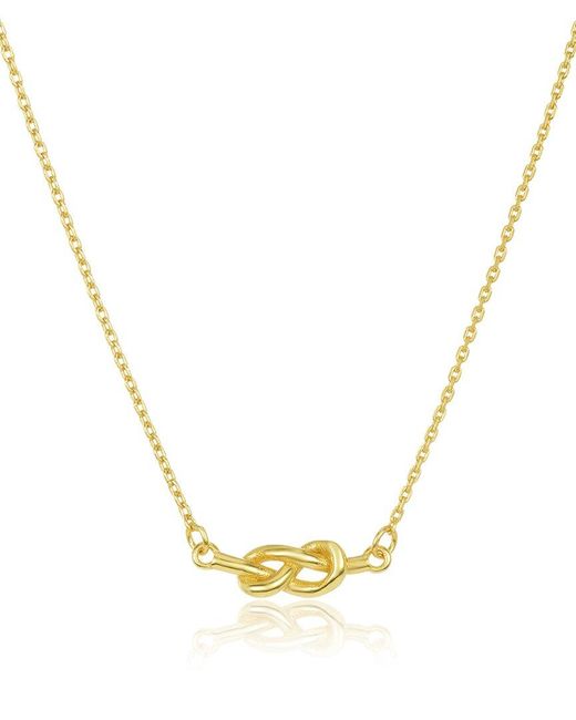 Sterling Forever Metallic 14k Over Silver Infinity Love Knot Necklace