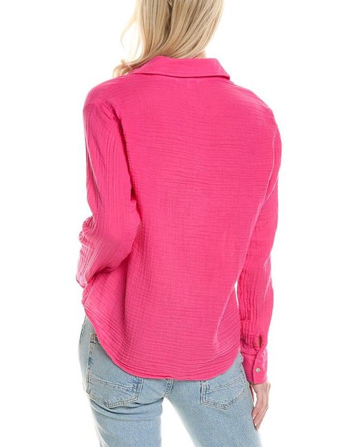Sundry Pink Button-down Top