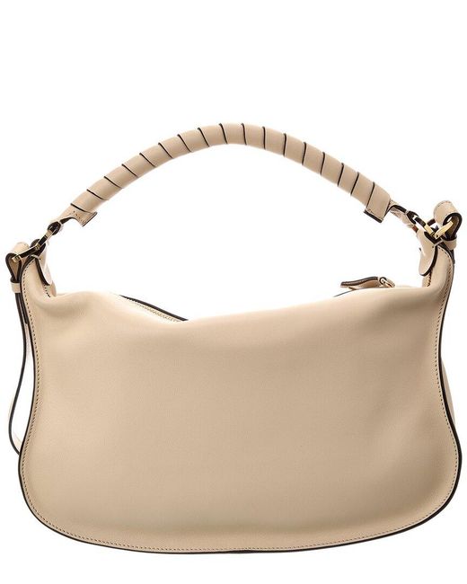 Chloé Natural Marcie Small Leather Shoulder Bag