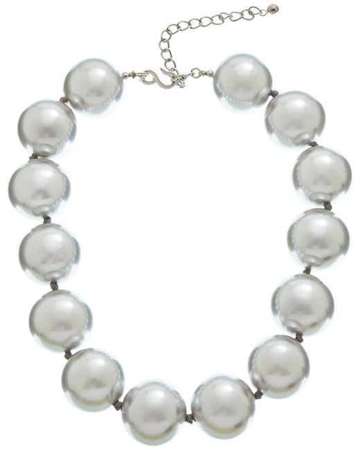 Kenneth Jay Lane White Solo Necklace