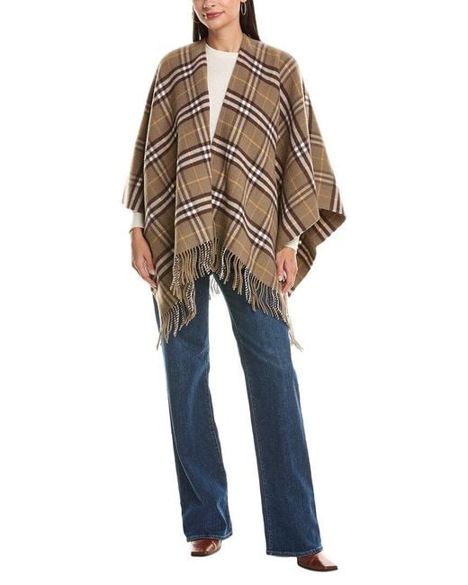 Burberry Natural Wool & Cashmere-Blend Cape