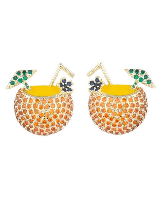 Eye Candy LA Yellow The Luxe Collection Cz Tropical Drink Studs