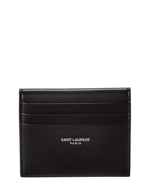 Saint Laurent Black Reversible Leather Card Case