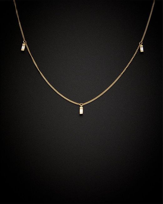 Italian Gold Black 14k Cz Charm Necklace