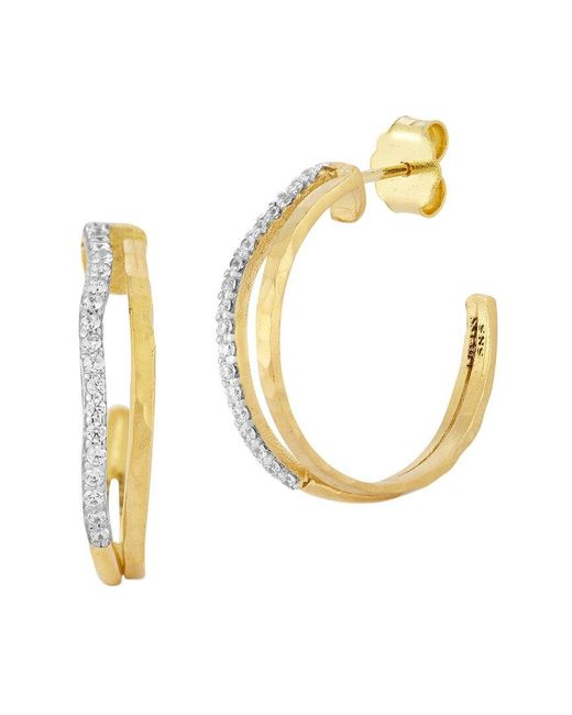 Reiss Metallic 14K 0.22 Ct. Tw. Diamond Hoops