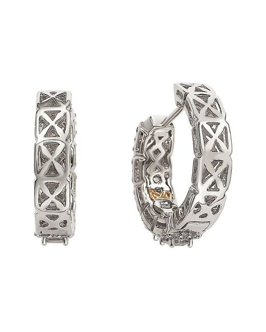 Suzy Levian CZ Jewelry Metallic Suzy Levian Silver Cz Hoops