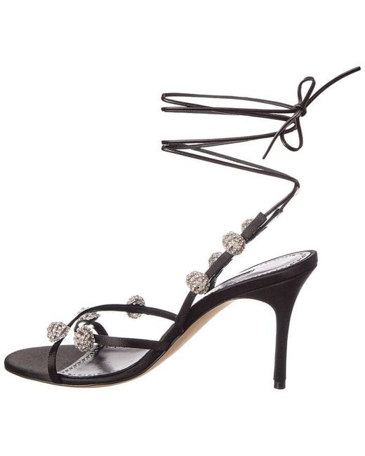 Manolo Blahnik Metallic Elsaka 100 Satin Sandal