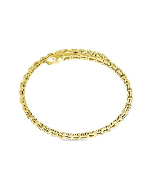 Forever Creations Signature Metallic Forever Creations 14k 0.25 Ct. Tw. Diamond Flexible Snake Bangle Bracelet