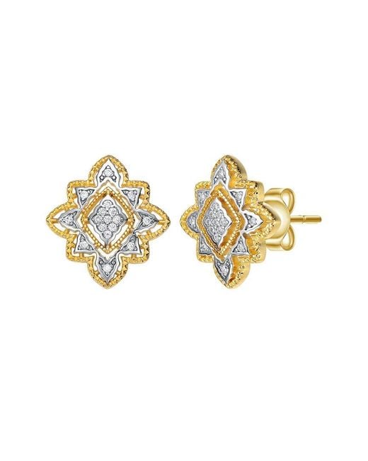 Rachel Glauber Metallic Two-tone Plated Cz Studs