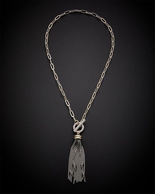 Juvell Black 18K Plated Cz Toggle Necklace
