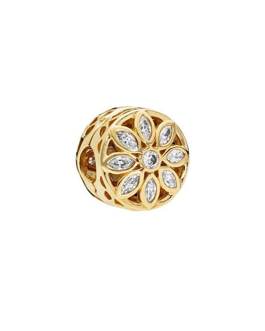 Pandora gold shop flower clip