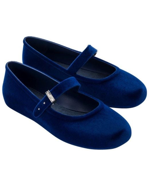 Melissa Blue Soft Velvet Ii Ballerina Flat