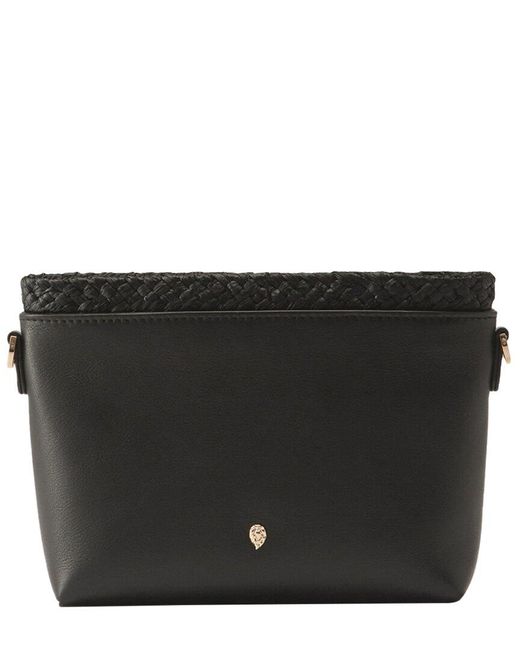 Helen Kaminski Black Leather & Raffia Bag