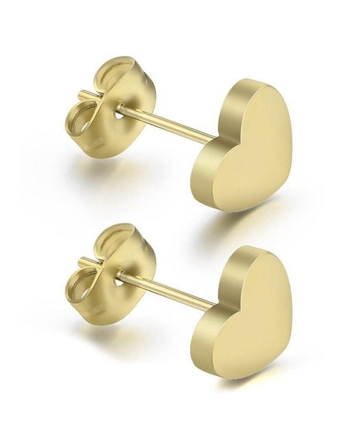 Liv Oliver Metallic 18k Plated Heart Studs