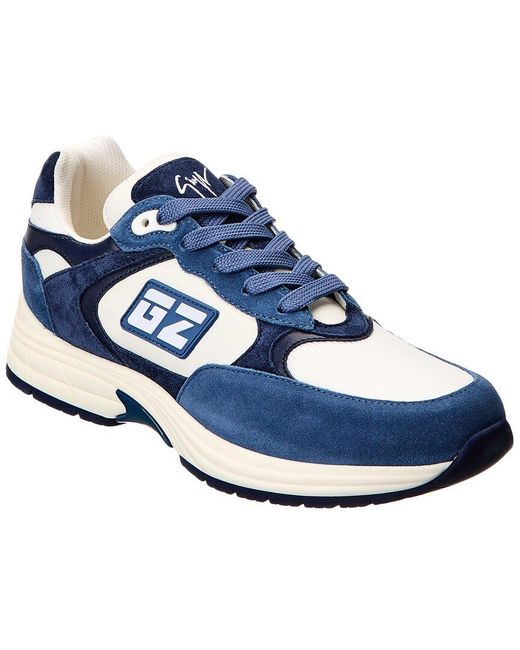 Giuseppe Zanotti Blue Gz Runner Leather & Suede Sneaker for men