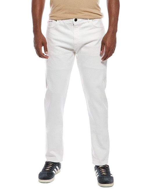 Isaia White Straight Jean for men