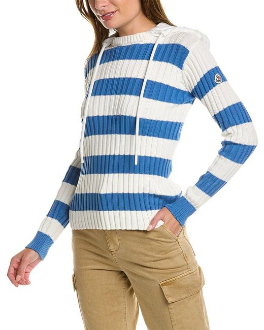 Moncler Blue Ribbed Sweater
