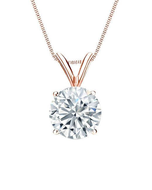 Sabrina Designs Lab Grown Diamonds White 14K Rose 1.00 Ct. Tw. Lab-Grown Diamond Solitaire Pendant