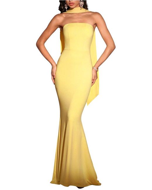 Amanda Royal Yellow Silk Maxi Dress