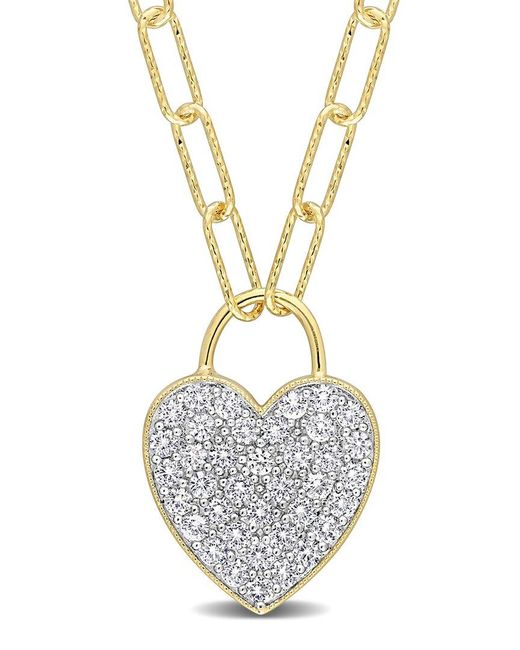 Rina Limor Metallic Gold Over Silver 1.14 Ct. Tw. Sapphire Pendant Necklace