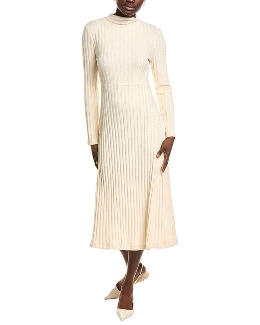 Michael Stars Natural Lenox Mock Neck Midi Dress