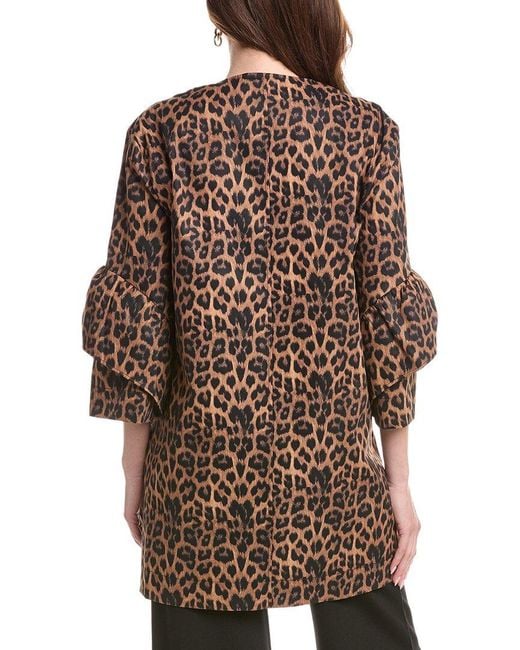 NVLT Brown Tulip Sleeve Leopard Jacket
