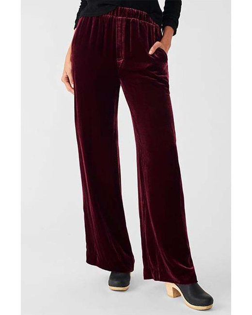 Faherty Brand Red Vintage Silk-blend Velvet Genevieve Pant