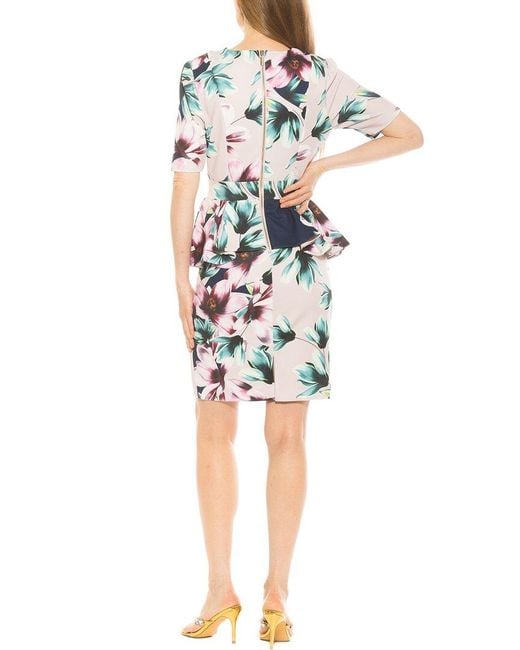 Alexia Admor Multicolor Atlas V-Neck Midi Sheath Dress