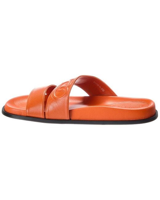 Jimmy Choo Orange Choo Leather Slide