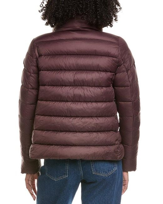 Save The Duck Red Eleonora Short Basic Funnel Neck Jacket