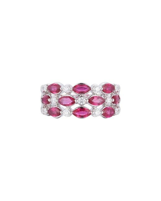 Gregg Ruth Pink 14K 2.14 Ct. Tw. Diamond & Ruby Band