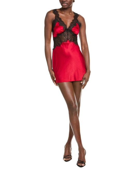 Ronny Kobo Red Cleo Silk-Blend Mini Dress