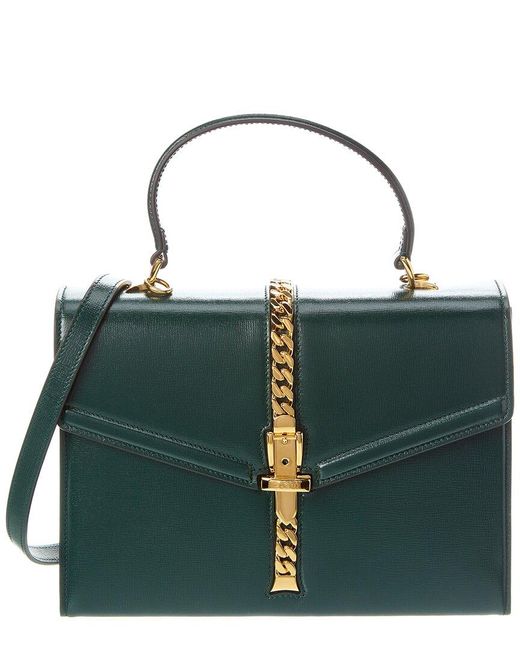 Gucci Green Sylvie 1969 Small Leather Shoulder Bag