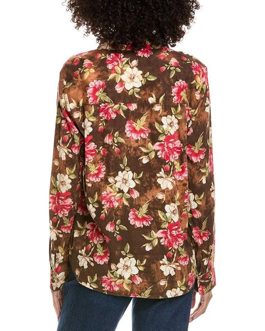 TROVE NEW YORK Red Maleny Floral Blouse